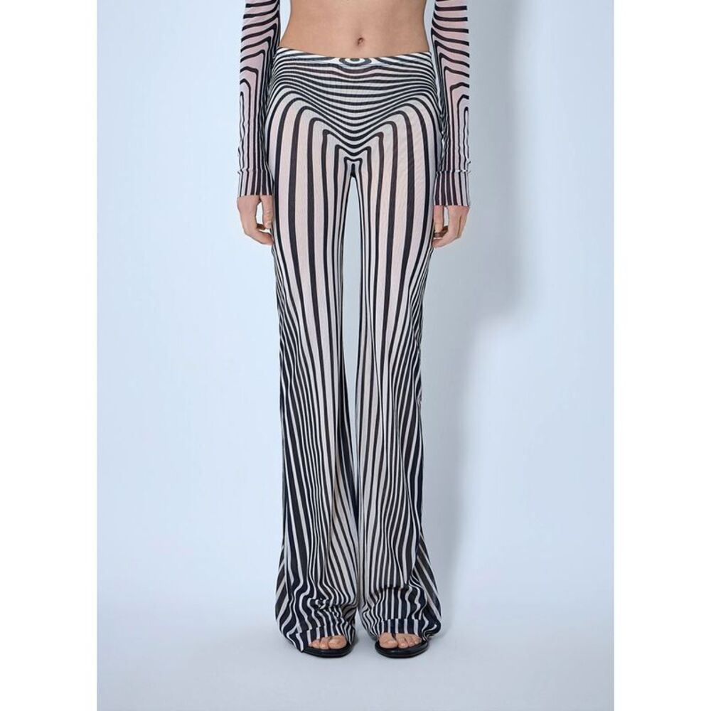 Jean Paul Gaultier Women Re-Edition Flare Trousers Morphing Stripes